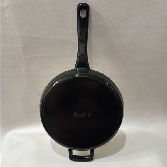 Panini Green Tan Interior 9 In Cast Iron Enamel Round Pan Kitchen Cookware - Picture 16 of 17